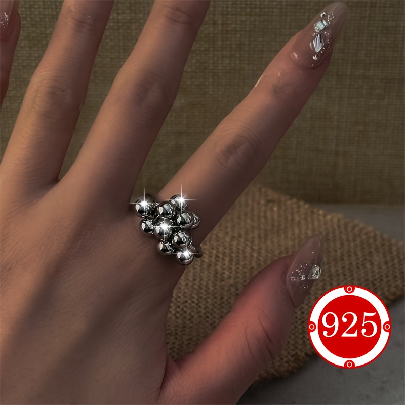 925 Silver Grape Cluster Ring for Ladies